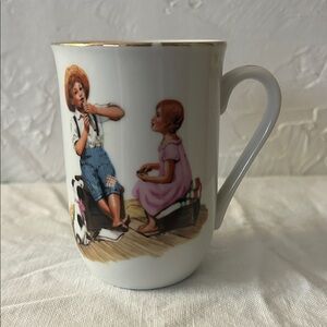 Collectible Norman Rockwell Museum "Music Master" porcelain mug from 1982.